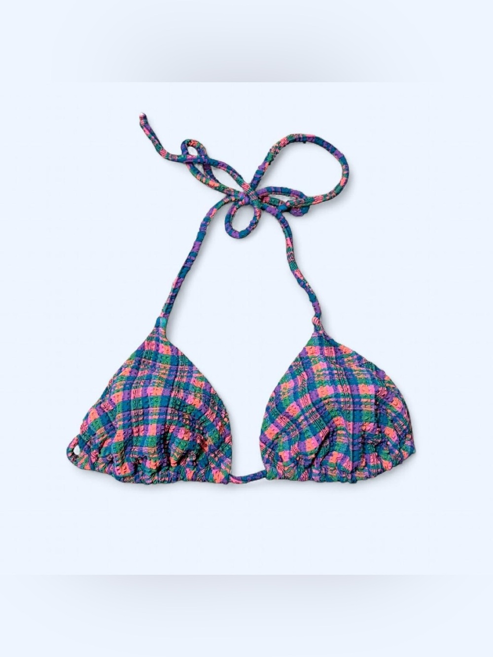 Y2K Purple Plaid Bikini Top by Too Hot Brazil!